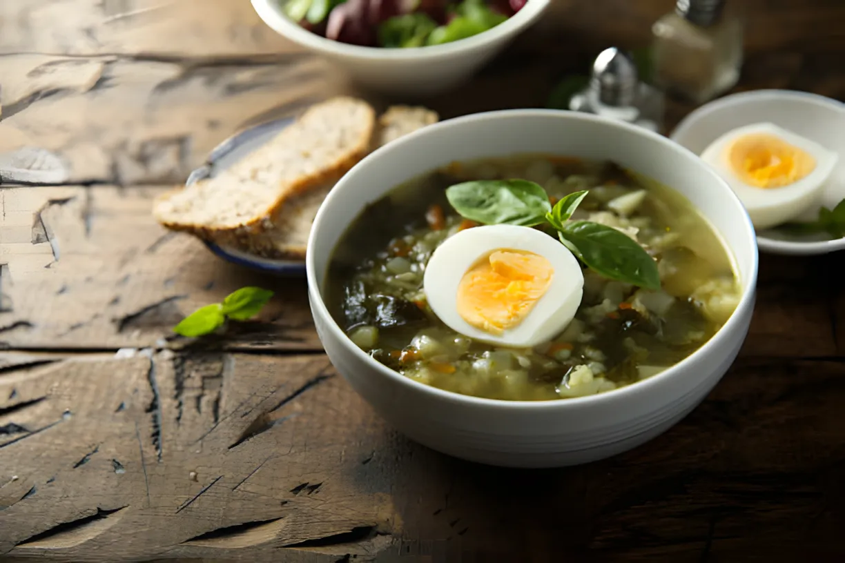 Grøn suppe med skovsyre